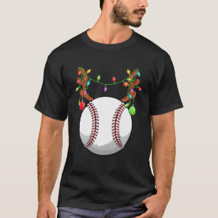 T-shirt Bal de baseball Reindeer Ornements de Noël Famille