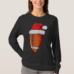 T-shirt Bal de football de Noël Santa Hat Funny Sports Xma