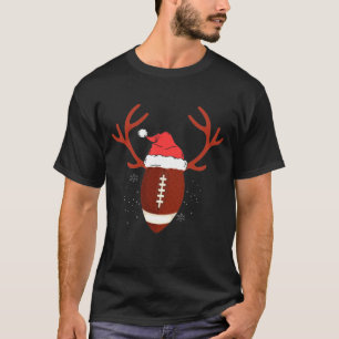 T-shirt Bal de football de Noël Santa Hat Reindeer Noël