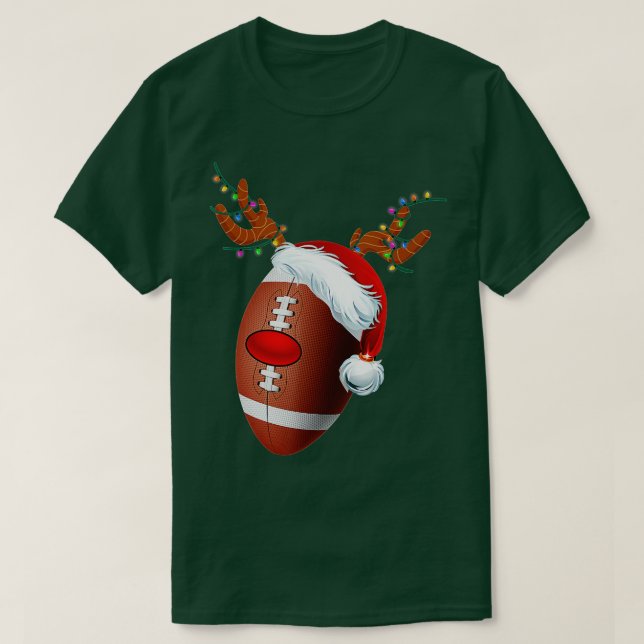 T-shirt Bal de football de Noël Santa Hat Reindeer Xmas Bo (Design devant)