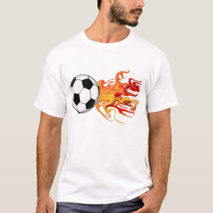 T-shirt Bal de football en feu