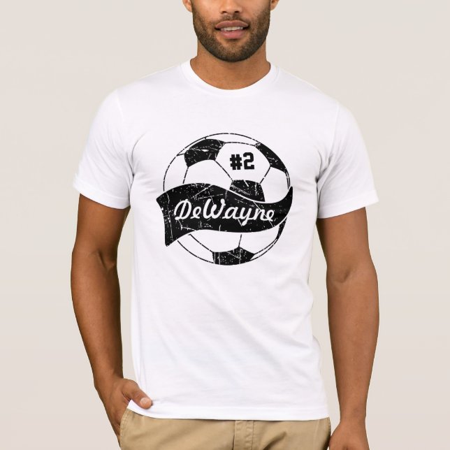 T-shirt Bal de football Nom et numéro personnalisés (Devant)