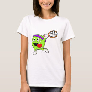 T-shirt Bal de tennis avec raquette de tennis