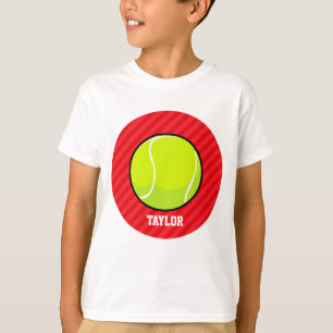 T-shirt Bal De Tennis ; Scarlet Red Strips