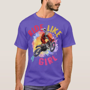 T-shirt Balade À Vélo Comme Une Fille Motocross Moto Dirt 