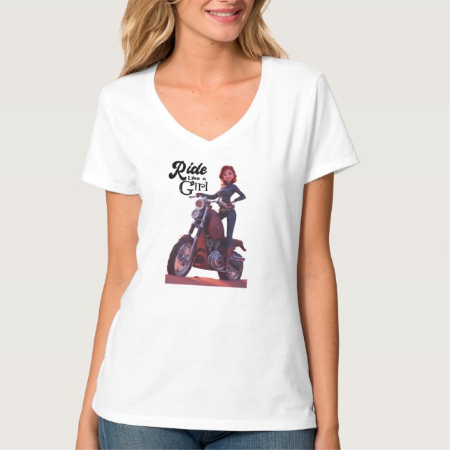 T-shirt Balade Comme Une Fille Biker (Devant)