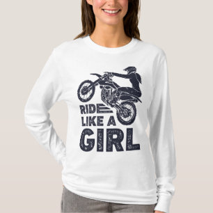 T-shirt Balade Comme Une Fille Vélo Dirt Rider Motocross E