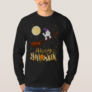 T-shirt Balade de caniche sorcière fusil de chasse caniche