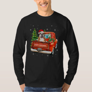 T-shirt Balade de Chien de Fer Rouge Camion Chien de Noël