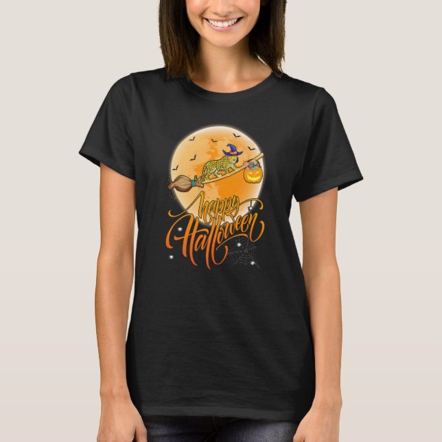 T-shirt Balade de léopard sorcière fusil de chasse lune vi (Devant)