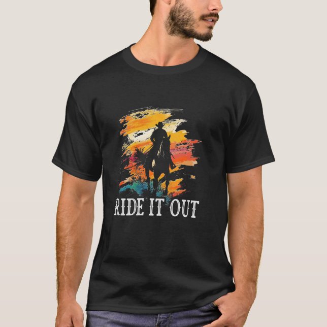 T-shirt Balade drôle à tenir - Équitation (Devant)