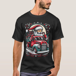 T-shirt Balade en camion festif de Noël Père Noël