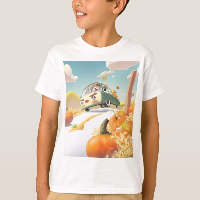 T-shirt Balade en Citrouille lunaire (Devant)