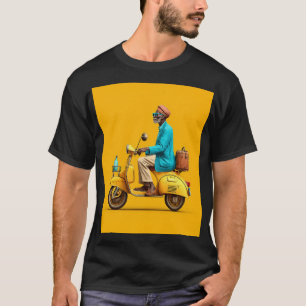 T-shirt Balade en scooter Retro élégant