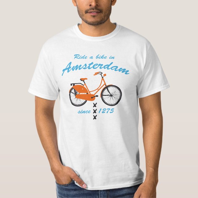 T-shirt Balade en vélo à Amsterdam (Devant)