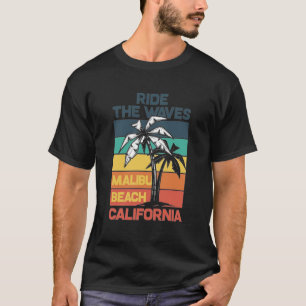 T-shirt Balade sur les vagues Plage de Malibu Plage Califo