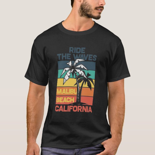 T-shirt Balade sur les vagues Plage de Malibu Plage Califo (Devant)