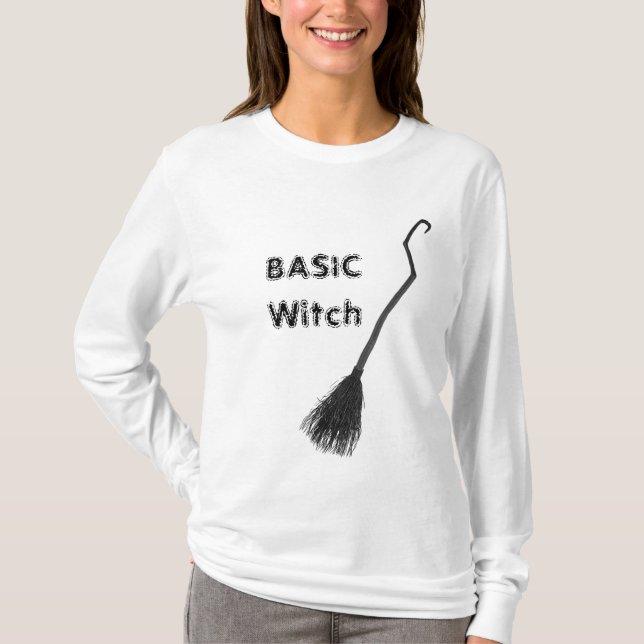 T-shirt Balai de sorcière BASIC personnalisé Drôle pour fe (Devant)