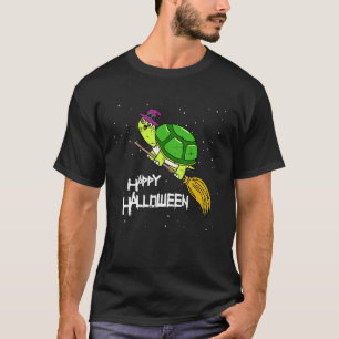 T-shirt Balai de sorcière tortue nuit Reptile mignon Hallo
