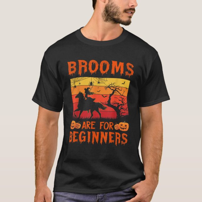 T-shirt Balais De Sorcière D'Halloween Pour Les Chevaux So (Devant)