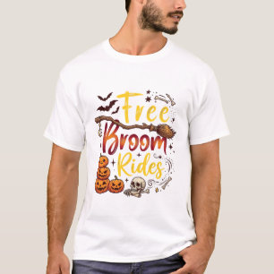 T-shirt Balais Gratuits Promenades Halloween Citrouilles C