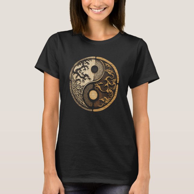 T-shirt Balance and Harmony Yin Yang Symbol Nature (Devant)