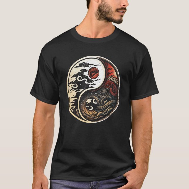T-shirt Balance and Harmony Yin Yang Symbol Nature  3 (Devant)