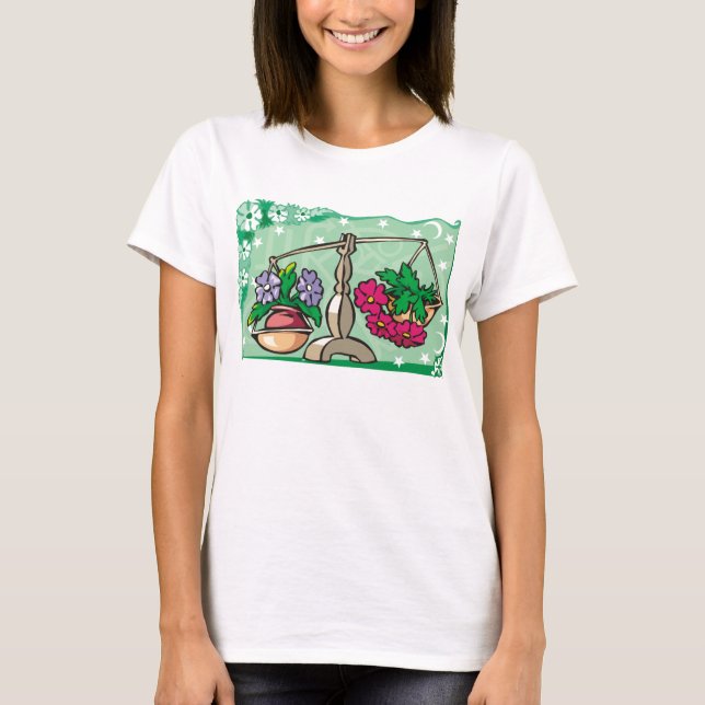 T-shirt Balances florales Libra pesant des fleurs (Devant)