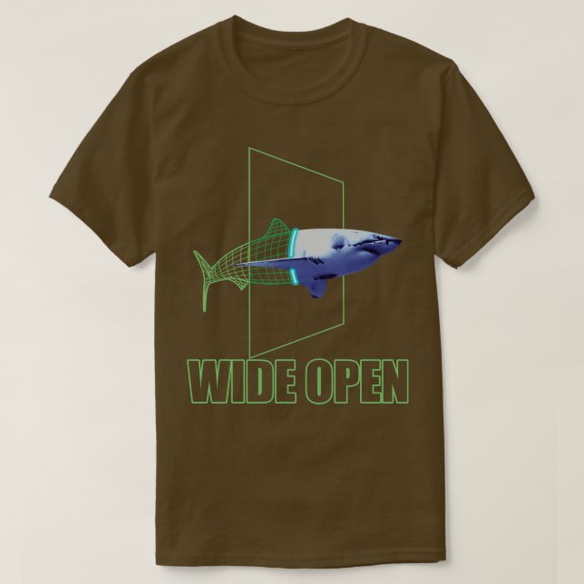 T-shirt Balayage esthétique Grand requin blanc (Design devant)
