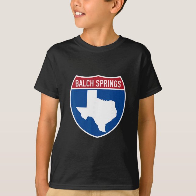 T-shirt Balch Springs Texas Tx Autoroute de Vacances (Devant)