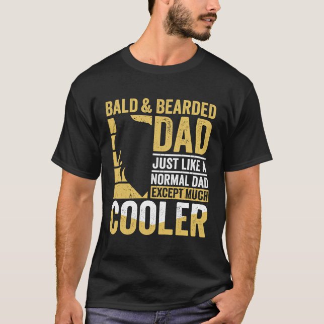 T-shirt Bald & Bearded Dad Humor Funny Father's Day (Devant)