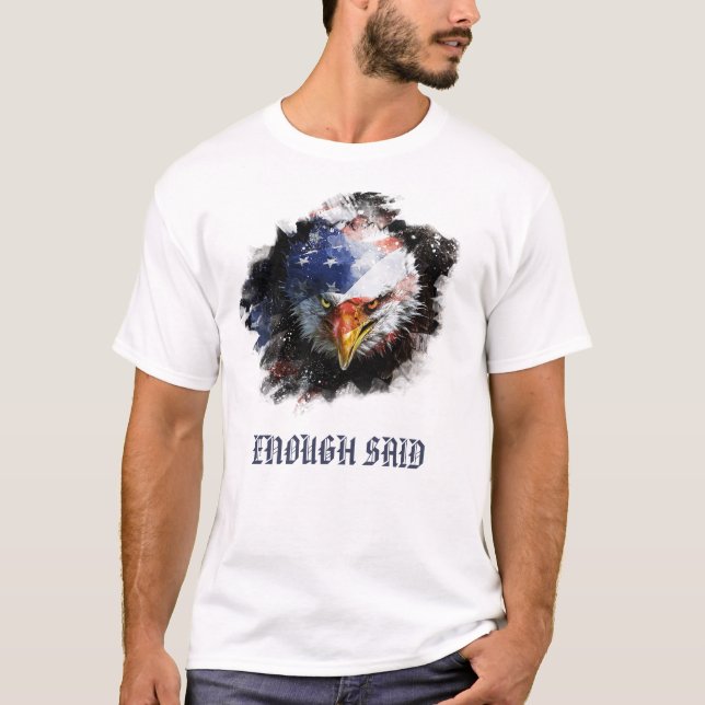 T-shirt *~* Bald Eagle - American USA Flag Rouge Blanc Ble (Devant)