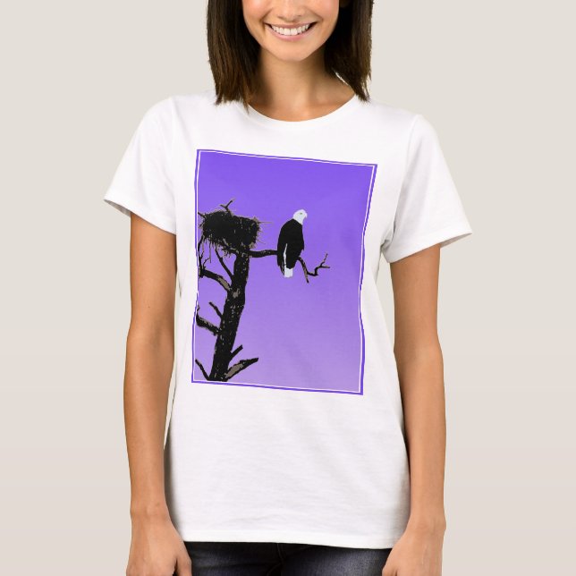 T-shirt Bald Eagle at Sunset - Art original de la faune (Devant)
