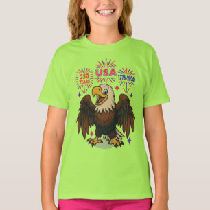 T-shirt Bald Eagle avec Fireworks - USA 250 ans 1776-2026