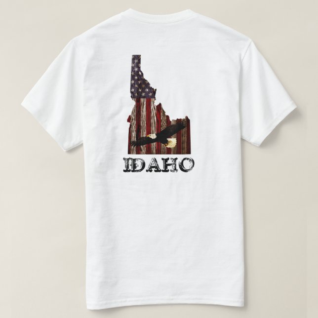T-SHIRT BALD EAGLE BURNT WOOD - IDAHO PATRIOT CLR (Design dos)