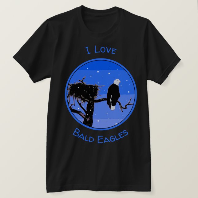 T-shirt Bald Eagle en hiver - Art original de la faune (Design devant)