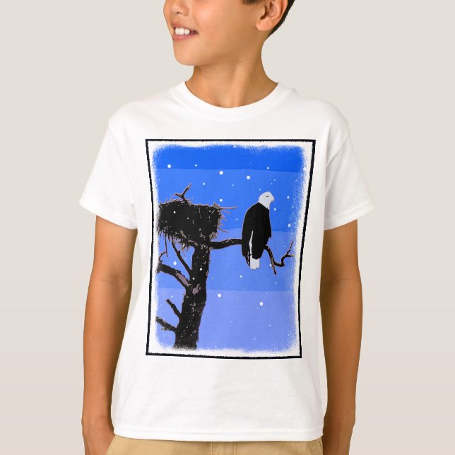 T-shirt Bald Eagle en hiver - Art original de la faune (Devant)