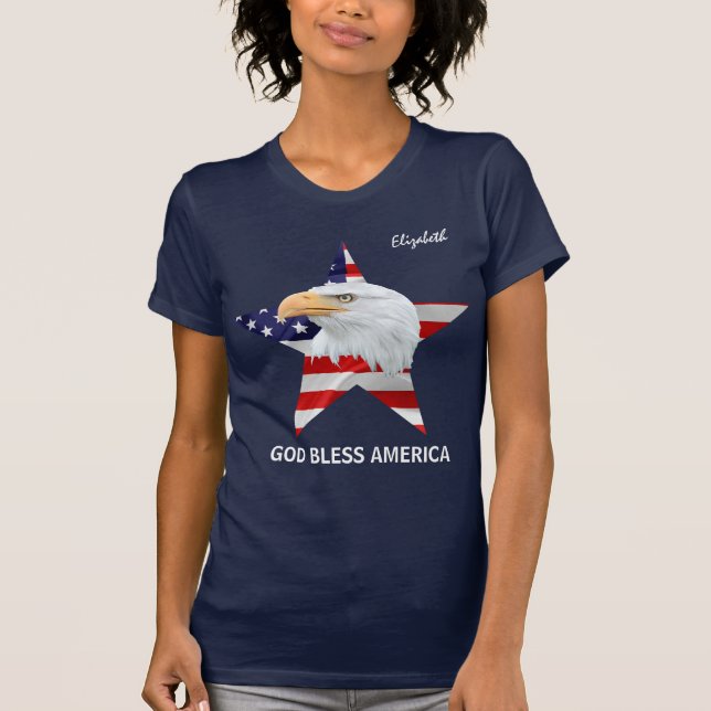 T-shirt Bald Eagle, Etoile, Drapeau personnalisable génial (Devant)