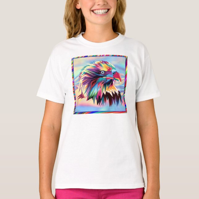 T-shirt Bald Eagle géométrique Prismatic Design-80590 (Devant)