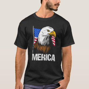 T-shirt Bald Eagle Head & Face American Usa Drapeau 4th Ju