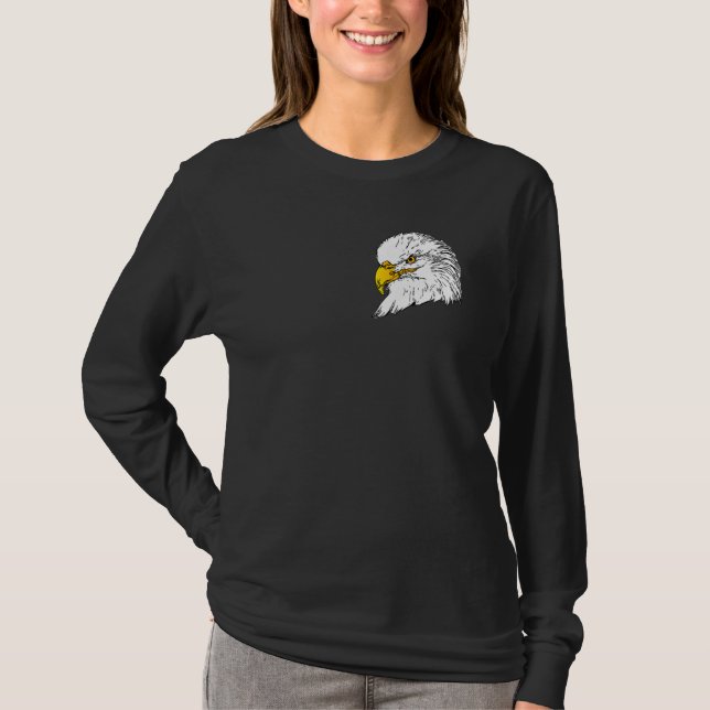 T-shirt Bald Eagle imprint american bird animal head motif (Devant)