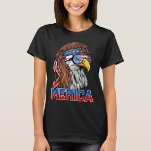 T-shirt Bald Eagle Mullet Merica drapeau américain Patriot