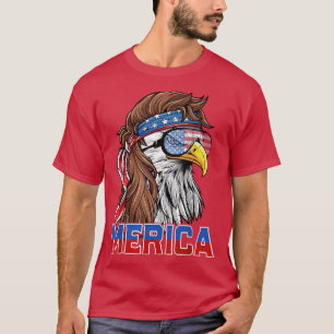 T-shirt Bald Eagle Mullet Merica drapeau américain Patriot