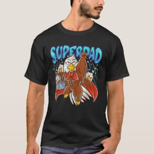 T-shirt Bald Eagle Papa Super Papa Superhero papa Papa Pèr