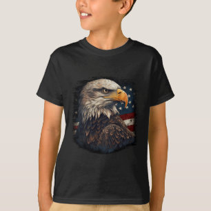 T-shirt Bald Eagle Us American Flag 4 juillet Fier Part