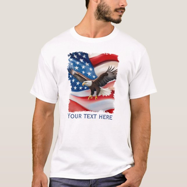 T-shirt Bald Eagle & US Drapeau 4 juillet (Devant)