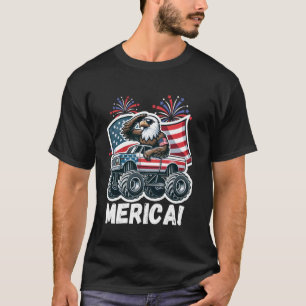 T-shirt Bald Eagle USA Monster Truck USA Drapeau 4 juillet