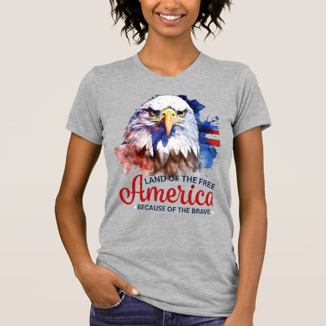 T-shirt Bald Eagle-USA-Terre de la maison libre des braves (Devant)