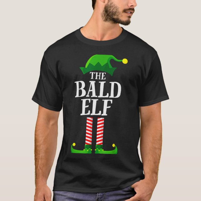T-shirt Bald Elf Matching Family Group Christmas Party Pyj (Devant)