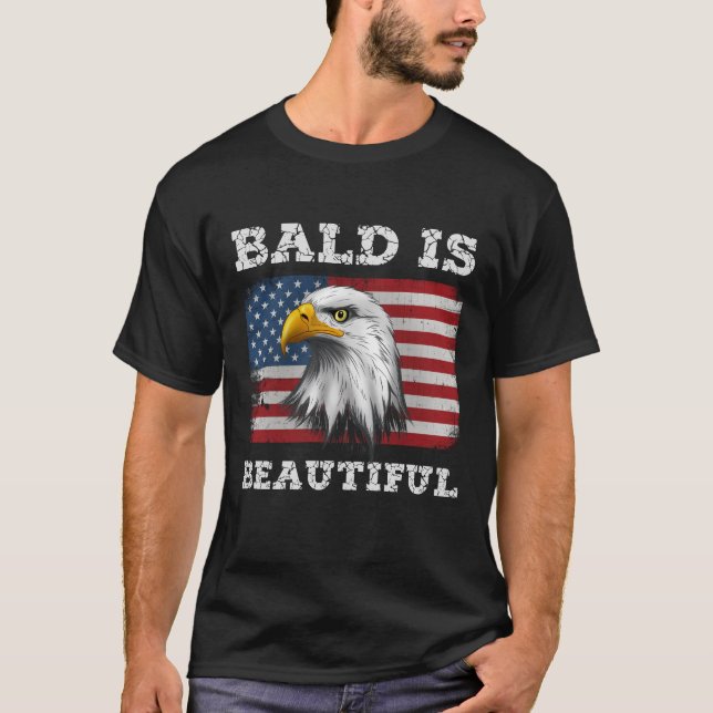 T-shirt Bald Est Belle 4 juillet Aigle Américain (Devant)